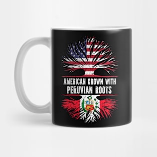 American Grown with Peruvian Roots USA Flag Mug